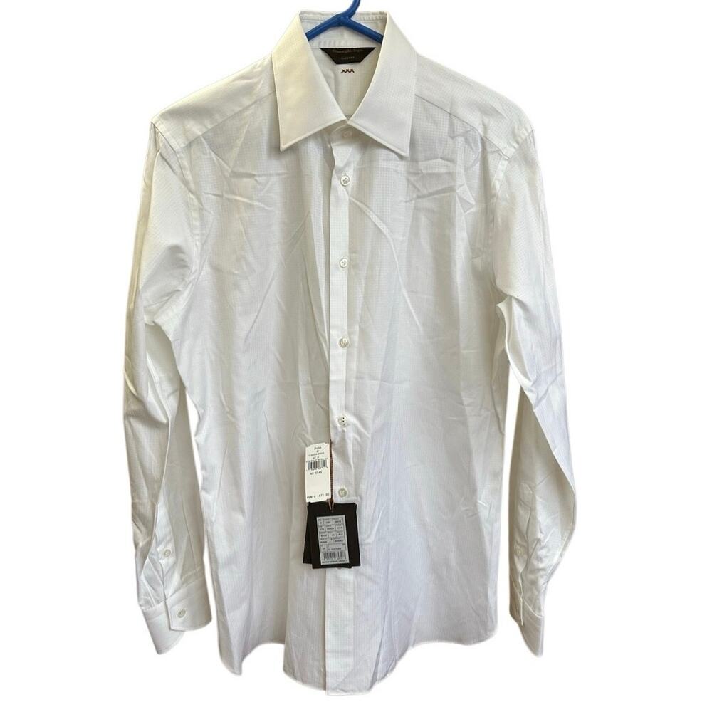 Ermenegildo Zegna Couture Cotton Button Down Long Sleeve Shirt Size 40 15 1/2
